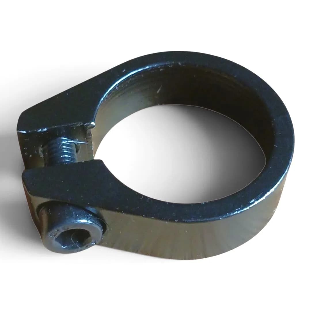 Bicycle Seat Post Clamp 31.8mm - Black Alloy with Hex Allen Bolt
