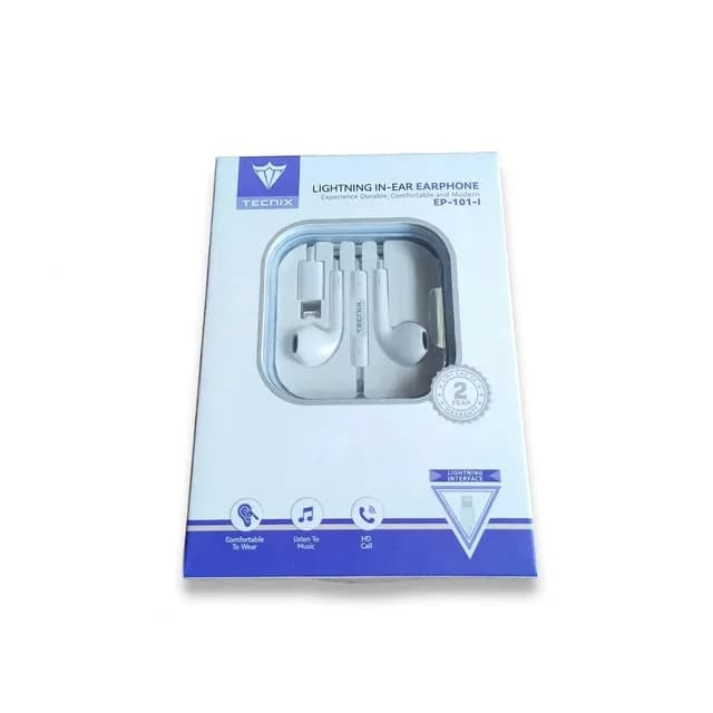 TECNIX EP-101-I Lightning Wired In-Ear Earphones with Mic