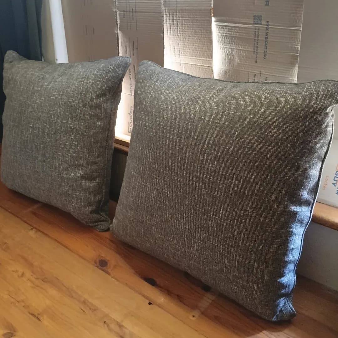 Textured Charcoal Grey Scatter Cushions - Pair